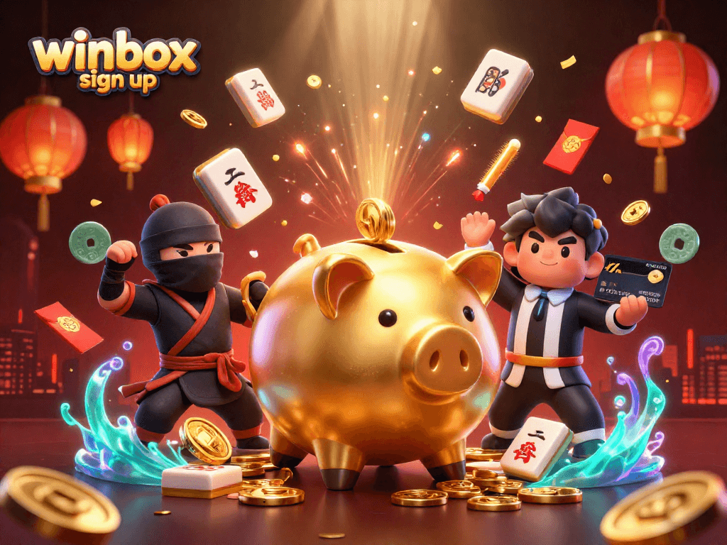 Join the excitement with winbox sign up, featuring a dynamic trio celebrating casino wins.