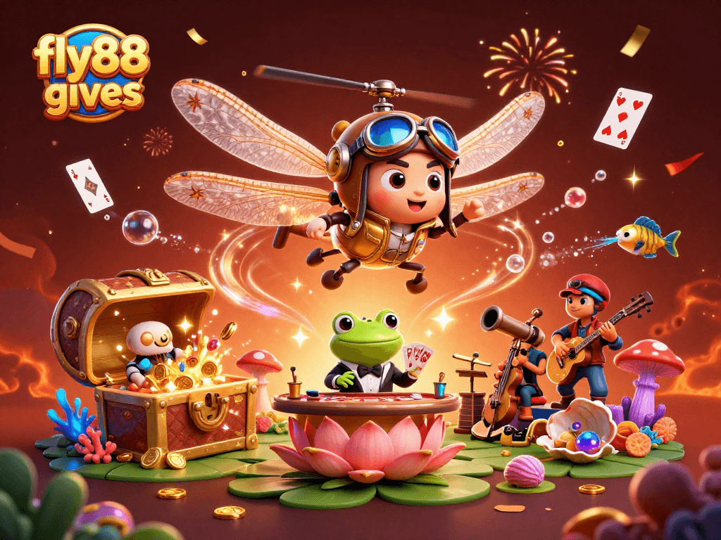 Join the action with fly88 gives at an exciting lily pad casino featuring vibrant characters and dynamic gameplay!