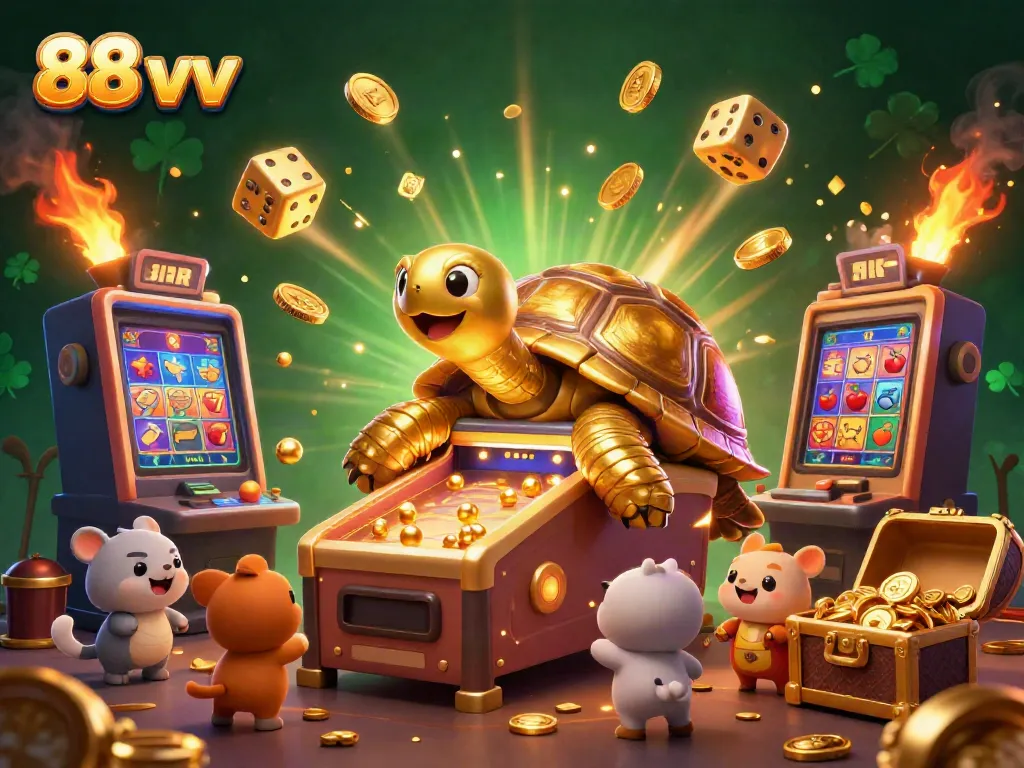 Engage with exciting games at 88 vv, featuring a vibrant casino scene with jackpots and fun!