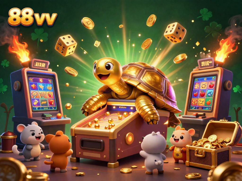 Engage with exciting games at 88 vv, featuring a vibrant casino scene with jackpots and fun!