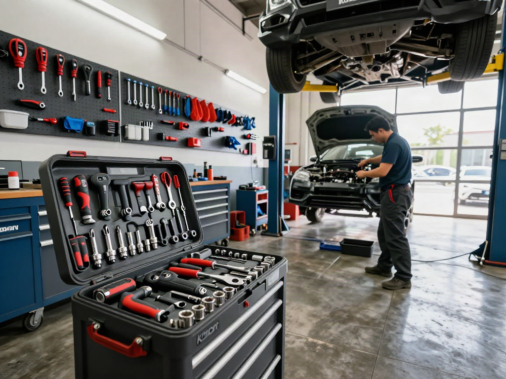 Koken tools UK showcased in an automotive workshop with skilled technician at work