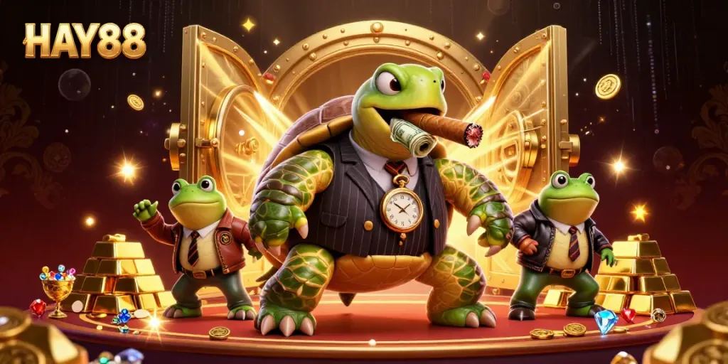 Experience the excitement with HAY88’s lively casino scene featuring vibrant characters and riches.