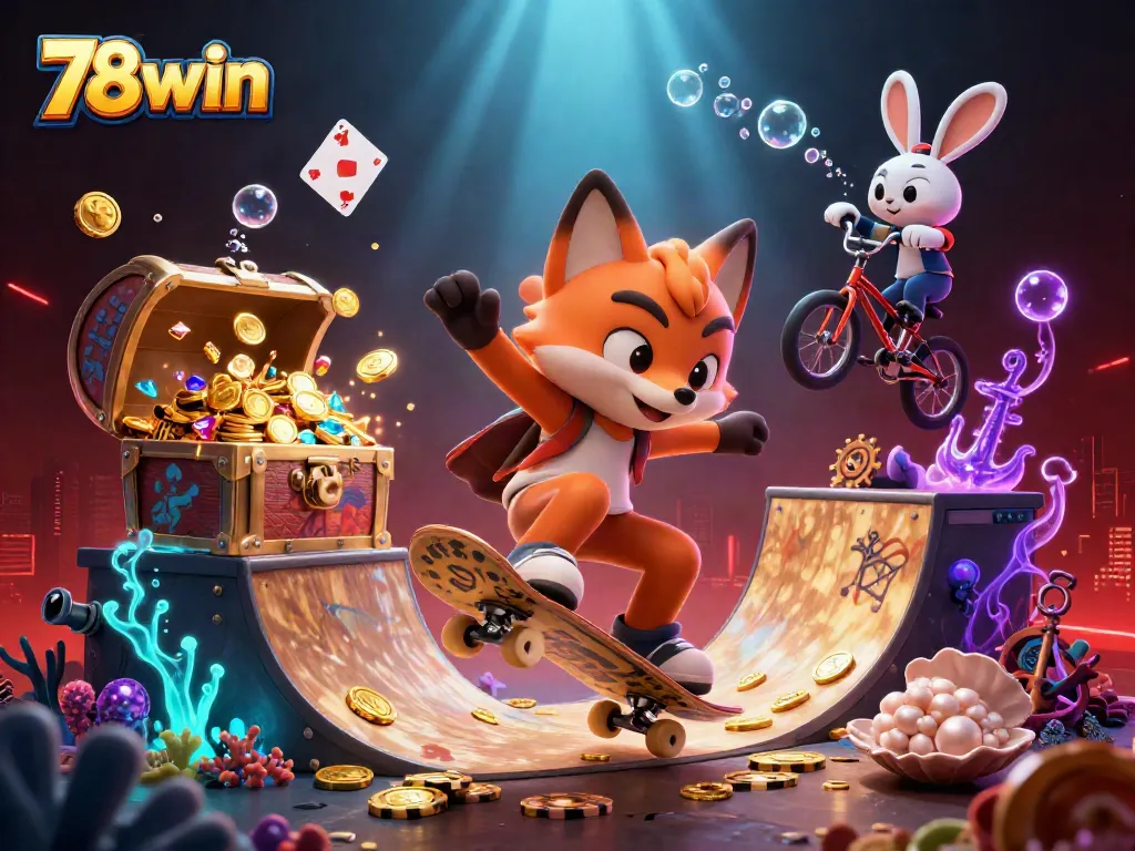 Experience dynamic gameplay at 78win with a vibrant scene of action-packed casino elements.