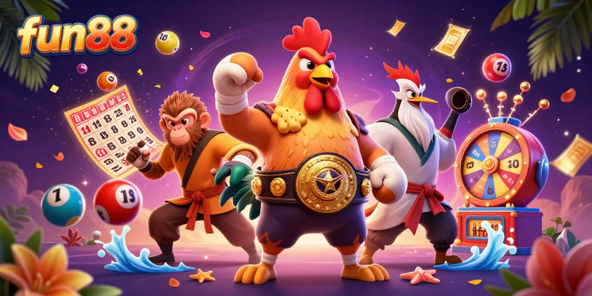 Engage with fun88, where the vibrant lottery excitement meets dynamic illustrations of gaming adventures.