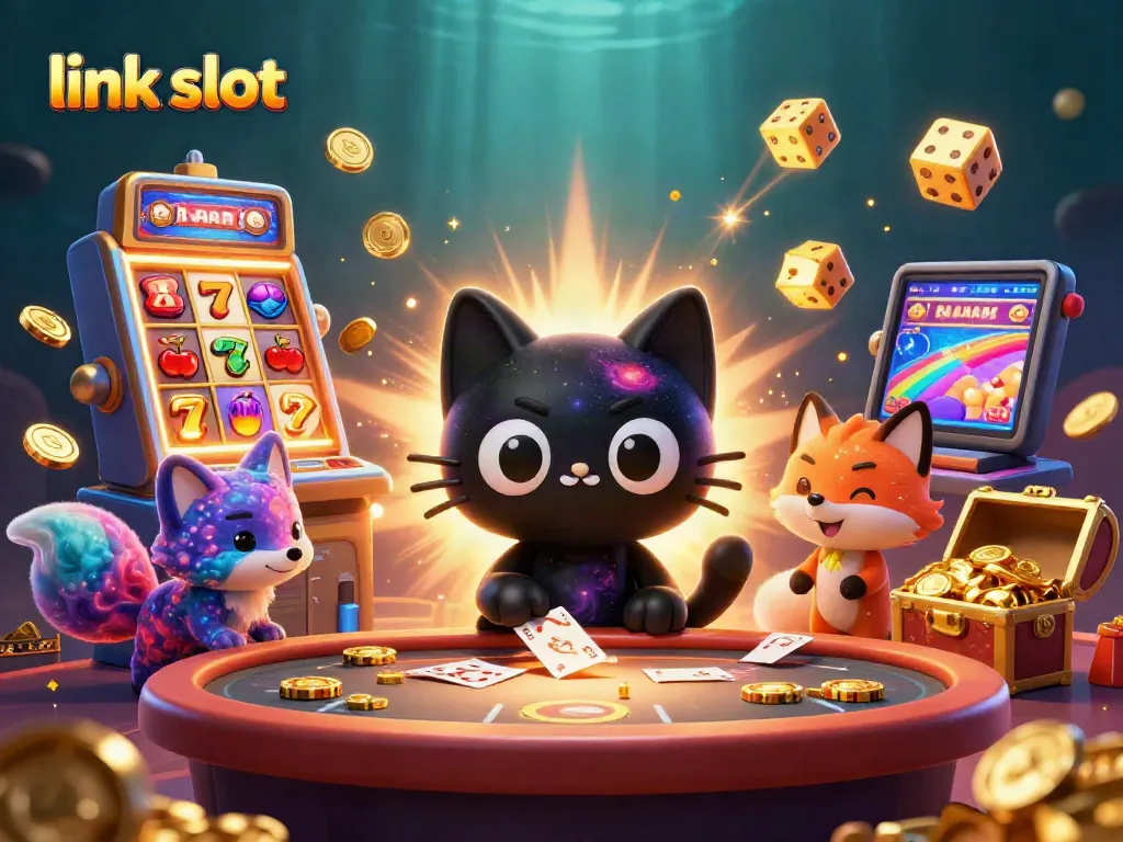 Spin the reels and win big at link slot with vibrant characters and jackpot scenes!