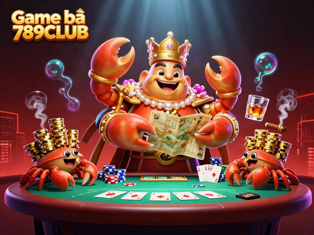 Experience the thrilling action of Game bài 789CLUB with vibrant 3D illustrations showcasing a dynamic casino scene.