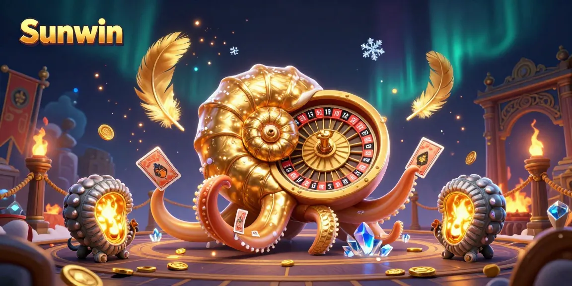 Experience Sunwin’s thrilling casino atmosphere with a dynamic 3D nautilus roulette wheel and glowing fossils.