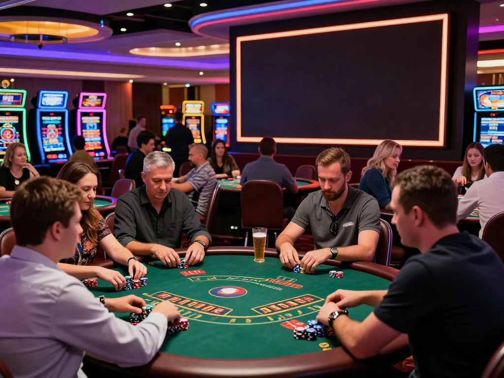Players enjoying lively games at casinos not on GamStop UK, showcasing excitement and engagement.