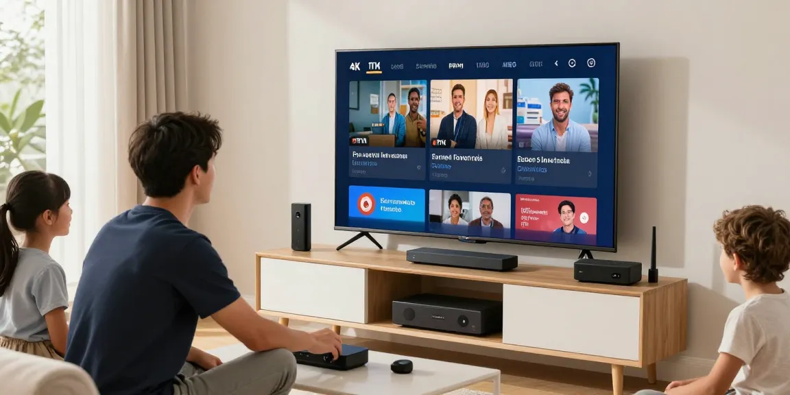 Trusted IPTV UK subscription provider setting up local service in a happy family's home.
