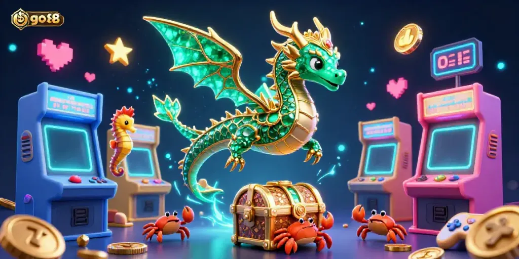Engage with go88's thrilling gaming experience featuring a majestic sea dragon and dynamic game elements.