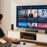 Trusted IPTV UK subscription provider setting up local service in a happy family's home.